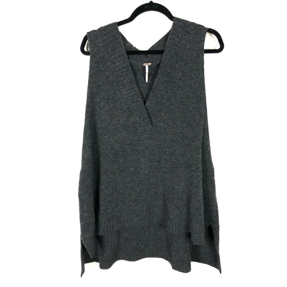 Free People Charcoal Sleeveless Blouse
